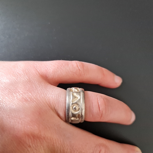 Silver LOVE Ring & Ring with Musical Notes - Picture 3 of 5